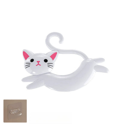🐱✨ Kattenhanddoekhouder – Zuignap zonder Boren