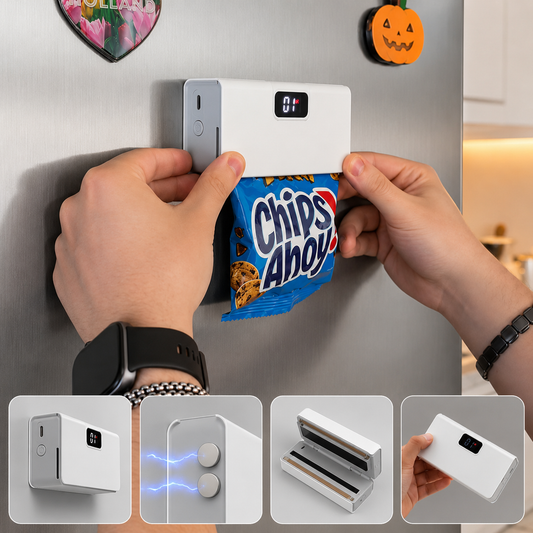 2026 Mini Sealapparaat USB 🧲 Koelkastmagneet & Voedselversheid Sealer