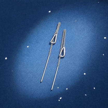 ✨💧 Long Drop Threader Earrings – Elegant Chain Earrings for Women