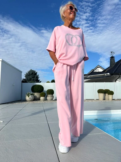 【🔥 Today's Super Low Price】⏳ For a Limited Time Only! ⏰ Women's Casual Two-Piece Set: Simple Blouse and Wide-Leg Pants.