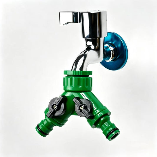 🚰✨ Kraanverdeler + Slangaansluiting – Dubbele Wateraansluiting