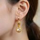✨ Gold Crystal Drop Earrings – Elegant Statement Jewelry for Women