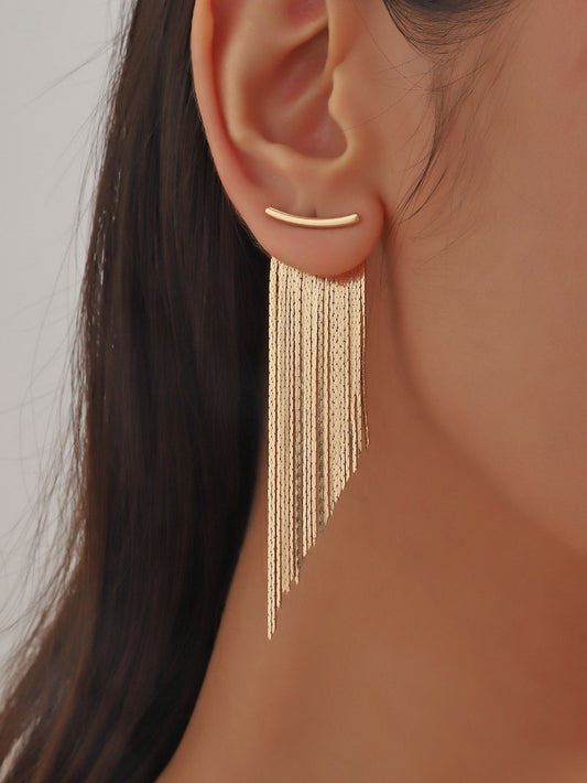 ✨ Long Tassel Statement Earrings – Bold Asymmetrical Drop Earrings