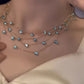 ✨ Layered Blue Star Necklace for Women Sparkling Collarbone Chain