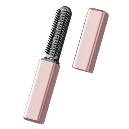 💖💇 Mini Escova Alisadora Sem Fios – Pente Compacto para Modelar a Franja