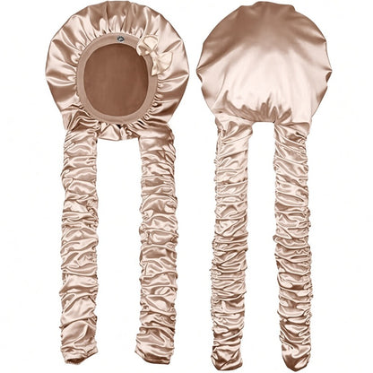 🎀✨ Satin Heatless Curling Bonnet – Overnight Curling Cap