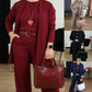 【🔥 Today's Super Low Price】💞 Elegant 3-piece set consisting of a long cardigan, blouse, and pants 💞 Free shipping