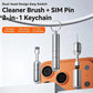 🔑✨ 2-in-1 SIM Tool – Ejector Pin & Cleaning Brush Keychain