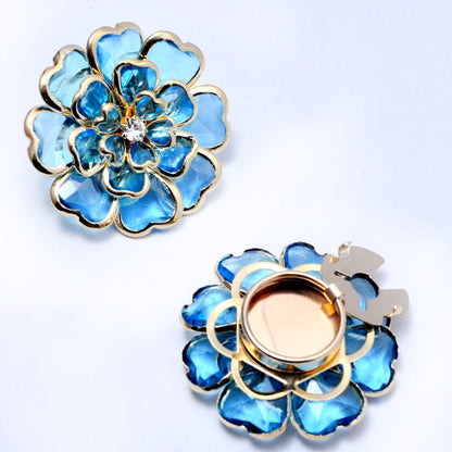 ✨ Elegant Rhinestone Flower Cuff Button for Shirt Collar & Clothing Decoration