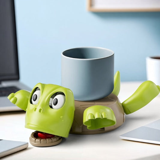 🐢☕ Bewegende Schildpad Bekeronderzetter – Grappig & Schattig
