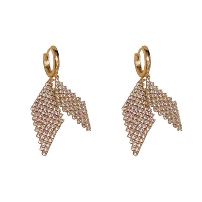✨ Sparkling Geometric Rhinestone Drop Earrings – Elegant Statement Earrings