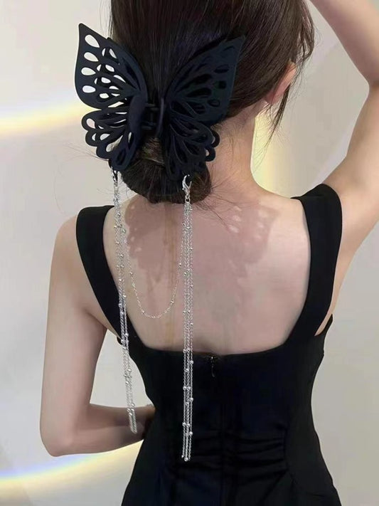🦋 Elegant Hollow Butterfly Tassel Hair Clip for Women