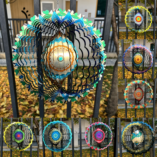 🌸 3D Mandala Wind Spinner – Colorful Outdoor Garden & Patio Decor