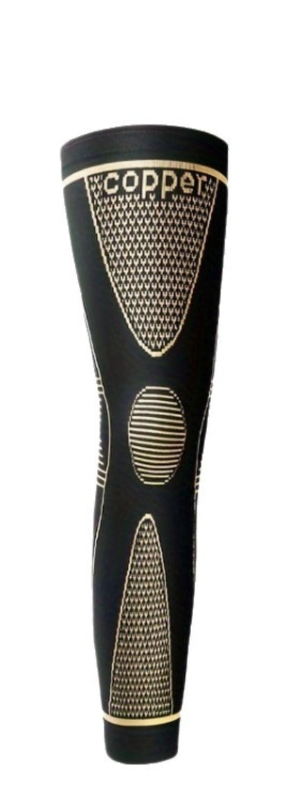 🏀💪 Lange Kniebrace met Kopervezels – Antislip & Compressie