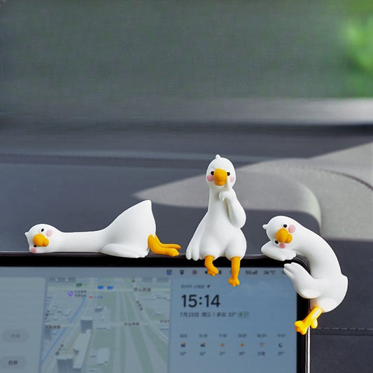 ✨Cute White Goose Car Dashboard Ornament – The Cutest Passenger in Your Car💕