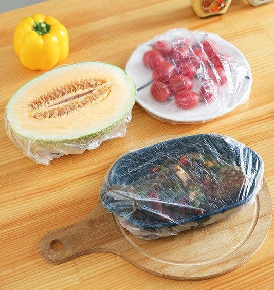 🥗✨ Wegwerp Vershoudhoezen – Voedselveilige Afdekkappen 100 Stuks
