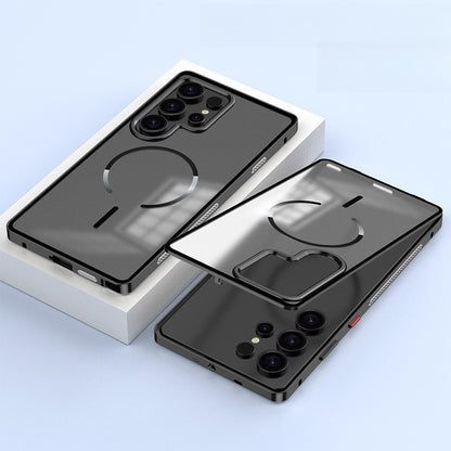 📱 Magnetische metalen bumper-telefoonhoes — Beschermhoes met matte achterkant en kliksluiting ✨