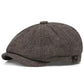 Britse vintage pet (newsboy-stijl) voor heren en dames – klassieke casual platte pet, achthoekige pet