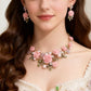 🌸 Full-Crystal Camellia Pearl Jewelry Set – Elegant Sparkle for Every Special Moment✨