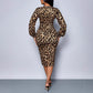 2026 Dress with leopard print and V-neck