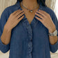 【🔥 Today's Super Low Price】Women's Casual Denim Shirt with Ruffles and V-Neck.