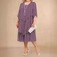 Layered midi dress in plus sizes