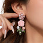 🌸 Full-Crystal Camellia Pearl Jewelry Set – Elegant Sparkle for Every Special Moment✨