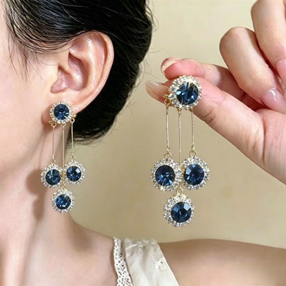 ✨Blue Crystal Long Drop Earrings-Make Every Look Sparkle