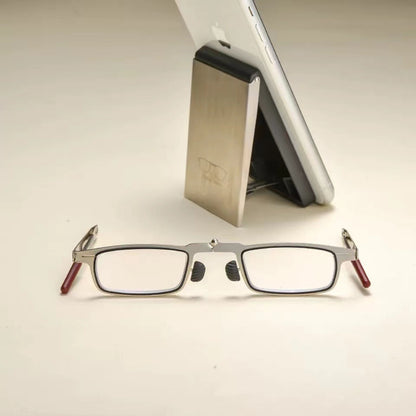 👓Opvouwbare leesbril met plakstrip – Draagbare bril in telefoonhoes