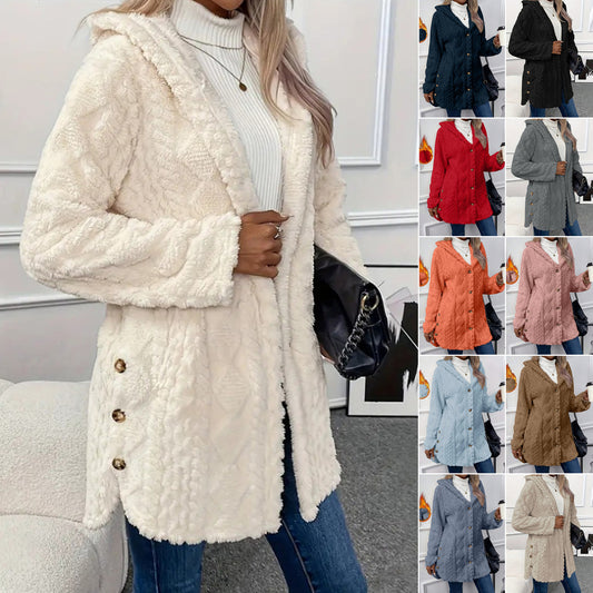Novo e em alta 🧥 Cardigan de Veludo Feminino com Capuz ✨ Tecido aveludado, design com capuz e estilo aberto, ideal para o dia a dia.