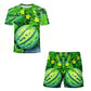 🍉 Funny Watermelon Print T-Shirt Set for a Relaxed Summer Look