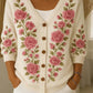 【🔥 Today's Super Low Price】Women's Cotton Cardigan with V-Neck and Floral Pattern