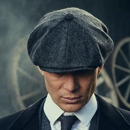 Boina Vintage Britânica (Estilo Newsboy) para Homens e Mulheres – Boné Clássico e Casual de Aba Plana, Boina Octogonal