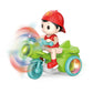 🏍️ Kids Electric Stunt Tricycle Toy with Lights Music and Spinning Fun