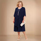 Layered midi dress in plus sizes