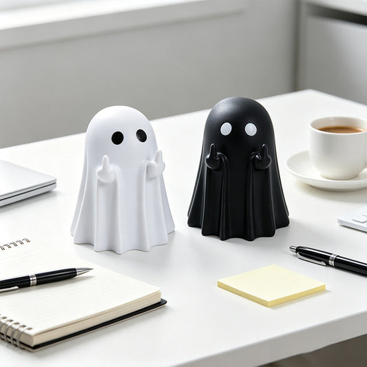 👻 Halloween Ghost Middle Finger Figurine A Spooky Little Attitude For Your Home