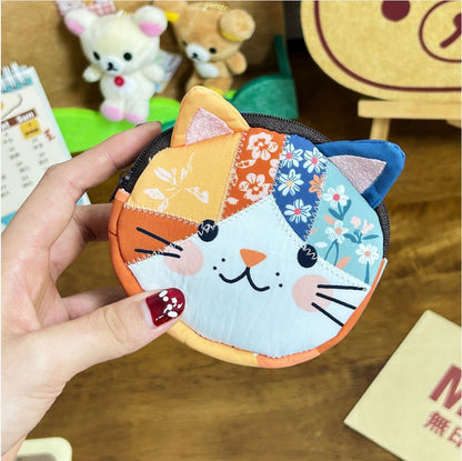 🐱💕 Schattig Patchwork Katten Portemonneetje – Kleurrijk, Compact & Praktisch! 🌈✨