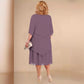 Layered midi dress in plus sizes