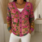 【🔥 Today's Super Low Price】Women's Cotton Cardigan with V-Neck and Floral Pattern