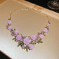 🌸 Full-Crystal Camellia Pearl Jewelry Set – Elegant Sparkle for Every Special Moment✨
