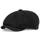 Britse vintage pet (newsboy-stijl) voor heren en dames – klassieke casual platte pet, achthoekige pet