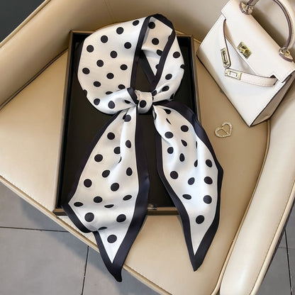 🌷 Polka Dot Silk Scarf Ribbon for Hair, Bags, Neckwear & Chic Styling