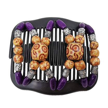 ✨ Wooden Bead Magic Hair Comb – Create Effortless Hairstyles in Seconds