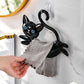 🐱✨ Kattenhanddoekhouder – Zuignap zonder Boren