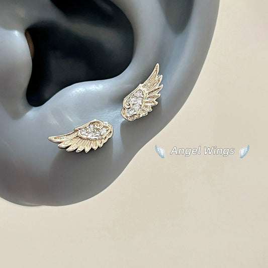 💖 Angel Wing Titanium Steel Stud Earrings ✨