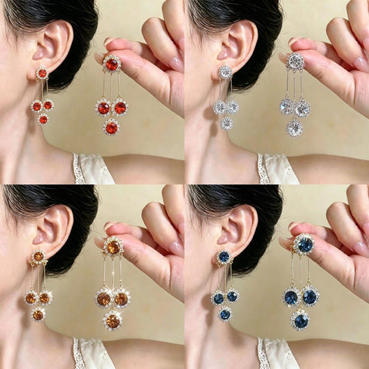 ✨Blue Crystal Long Drop Earrings-Make Every Look Sparkle