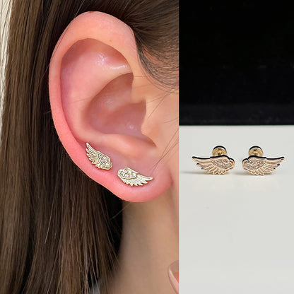 💖 Angel Wing Titanium Steel Stud Earrings ✨