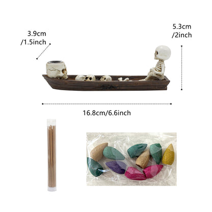 ⚓💀Skeleton Fishing Boat Incense Holder