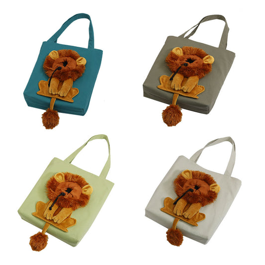 🦁 Cute Lion Head Pet Carrier Bag – Let Your Little Buddy Travel in Style❤️