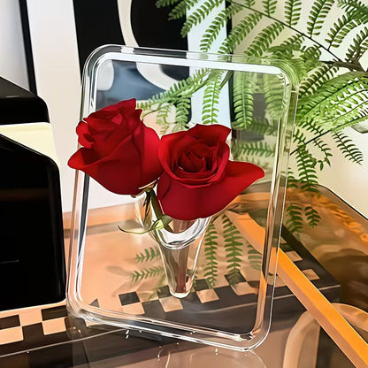 Acrylic photo frame vase 2026 transparent table decor flowers hydroponics living room